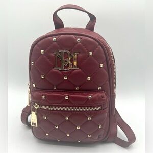Badgley Mischka Maroon Pebbled soft Backpack purse